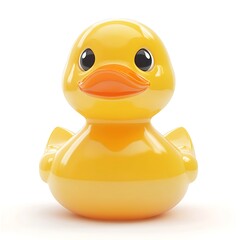 Playful yellow rubber duck