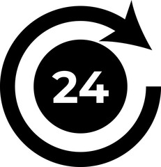 Rounded Filled 24 Hour Icon