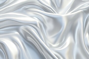 Obraz premium Elegant white silk drapes, flowing texture, studio shot