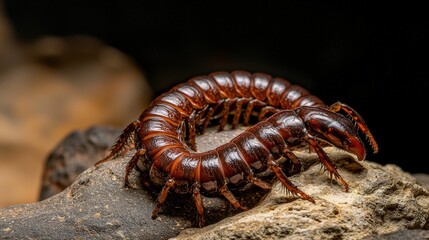 Fototapeta premium Exploring the fascinating world of centipedes nature's creepy crawlers found in dark environments
