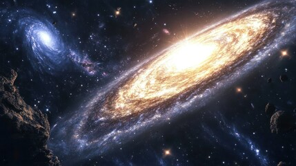 Obraz premium Spiral Galaxy in Cosmic Space