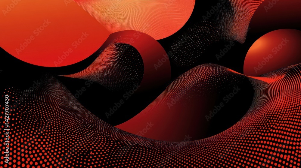 Aufkleber abstract digital landscape with flowing forms and glowing textures