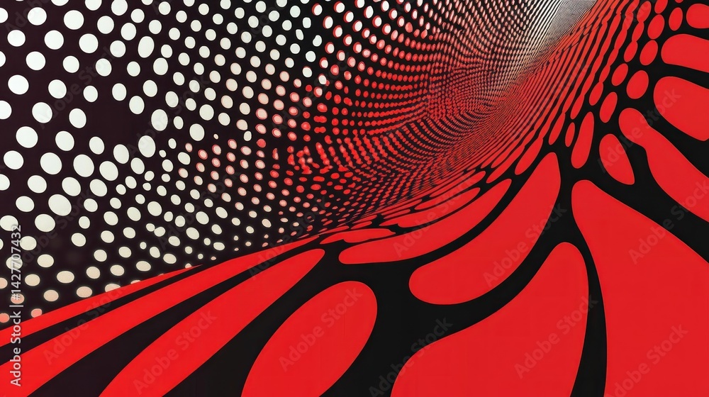 Poster Abstract tunnel with vibrant colors and textured patterns