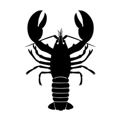 Lobster Silhouette Icon - Black Vector