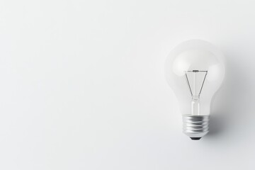 Single lightbulb on white background