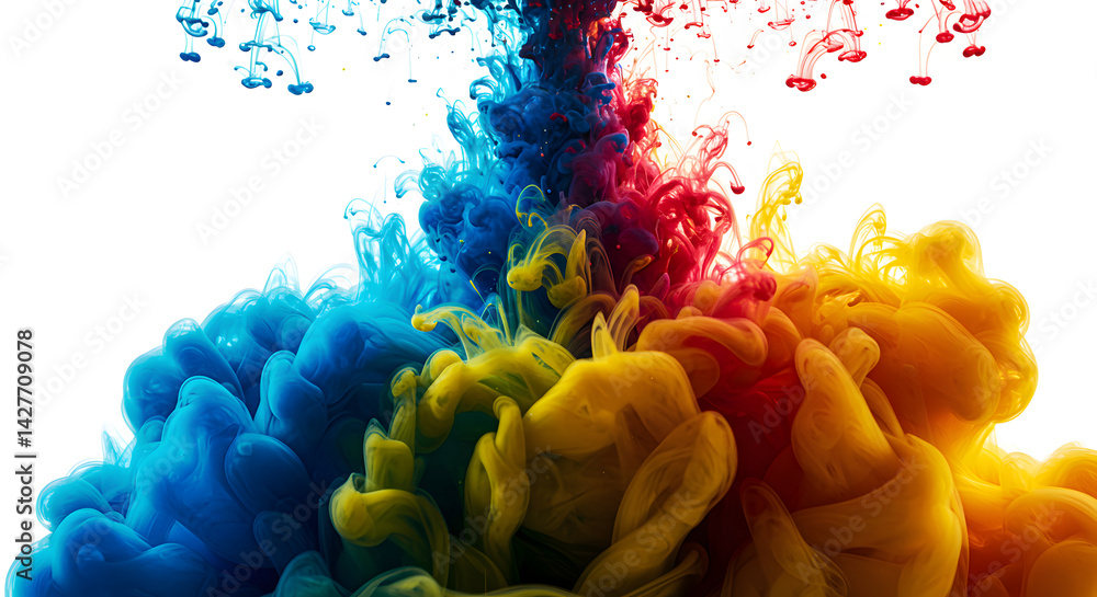 Aufkleber chromatic harmony: blending liquid colors for expressive visuals with fluid dynamics