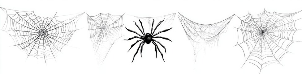 Obraz premium Spider Webs and Spider Illustrations