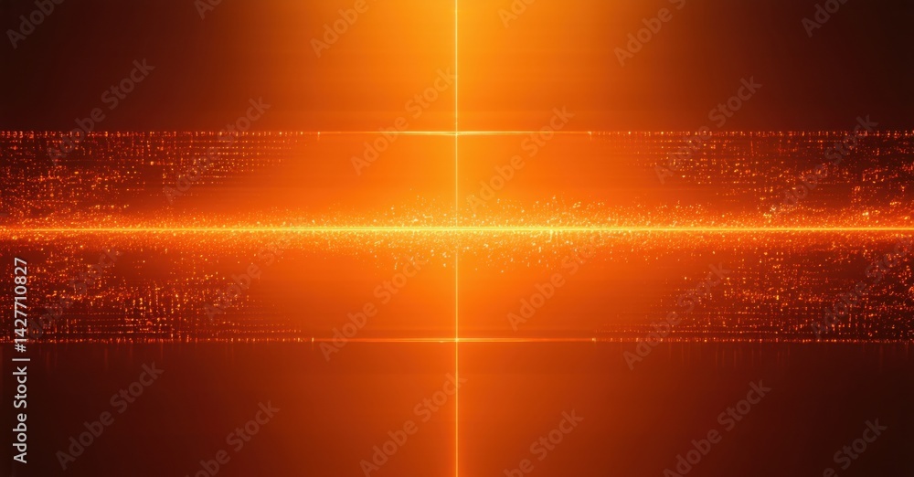 Leinwandbilder bright orange abstract background. lines intersect, creating glowing particle effect. digital textur