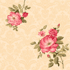 vintage background with roses