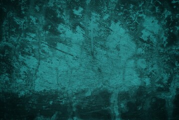cracked wall background with light green rays, The background is a combination of dark green and black on the side there is a dark vignette