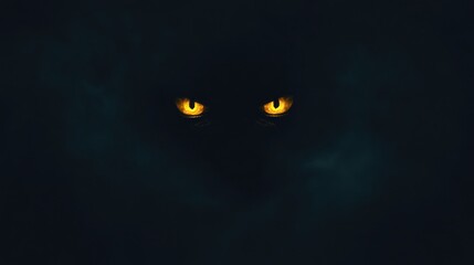 Glowing Eyes in Dark, Mysterious Space