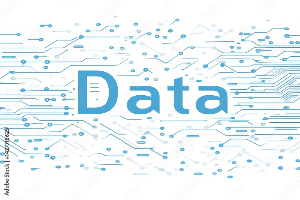 Aufkleber a blue background with a white letter d. symbolizing the intersection of big data with exam topics.
