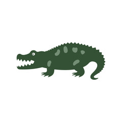 Fototapeta premium Simple color alligator outline icon linear illustration animal design vector.