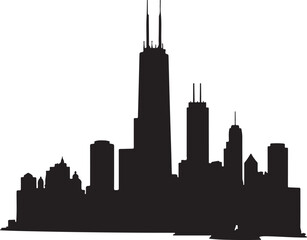 Obraz premium New York city Chicago skyline silhouette 