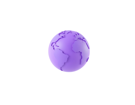 3D Purple Globe Representation - Powered by Adobe