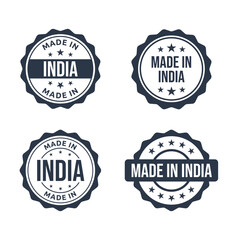 made in India labels set, product stamp of Republic of India