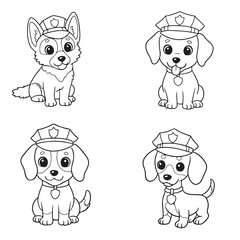 Collection of Police Dog Coloring Pages for Kids to Print and Have Fun