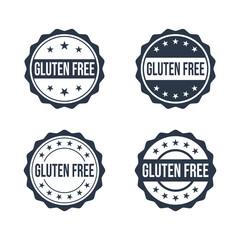 gluten free icon set for product labels, gluten free stamp for packaging design