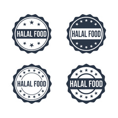 halal food stamp vector icon for product packaging