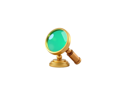 3D Cartoon Magnifying Glass Icon