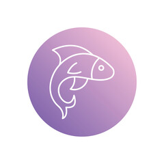 Fish icon vector stock illustration