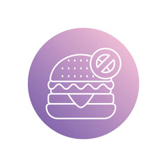 No Junk Food icon vector stock illustration