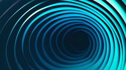 Naklejka premium Pulsating concentric glowing rings create a deep tunnel experience in a vibrant digital environment