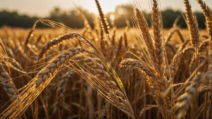 Fototapeta premium close shot of wheat plant