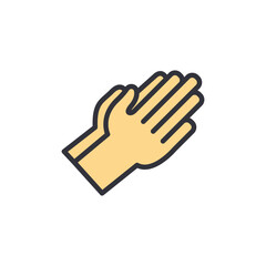 Praying hand colored icons, minimalist vector illustration ,simple transparent graphic element .Isolated on white background
