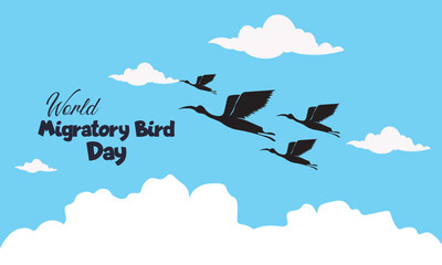 
World Migratory bird day design illustrations. Beauty and Importance of Migratory Birds for World Migratory Bird Day.