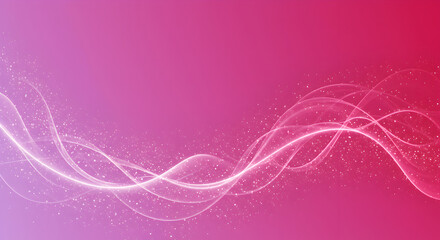 Elegant Pink Gradient Background With Light Waves And Sparkling Particle Effect