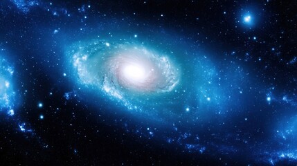 Fototapeta premium Stunning Spiral Galaxy in Deep Space Cosmic Background with Bright Stars and Nebulae