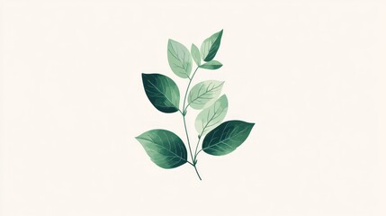 Obraz premium Delicate branch with various shades of green leaves