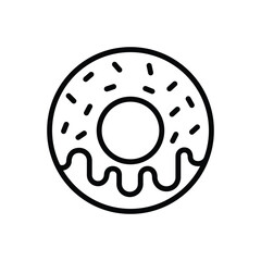 Black  line icon for donut