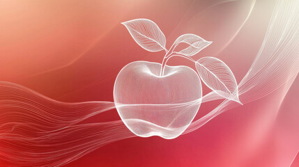 Elegant apple line art design