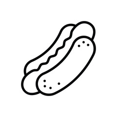 Black  line icon for hotdog
