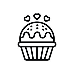 Black  line icon for muffin
