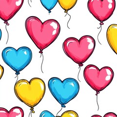 Heart-shaped balloons pattern (2)