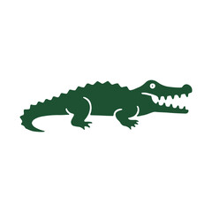 Fototapeta premium Crocodile silhouette illustration, Reptile animal graphic, Wild predator icon design.