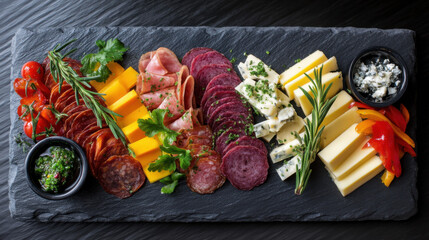 Savory snack spread close-up