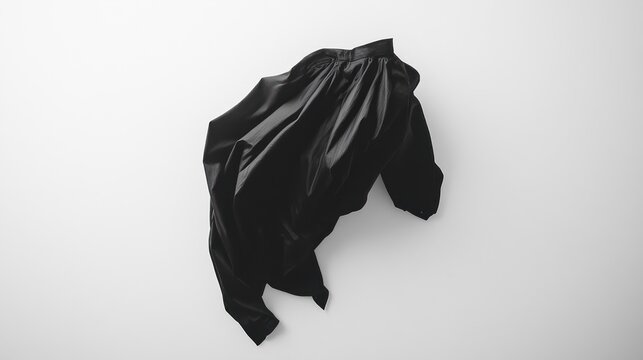 Black draped top on white background