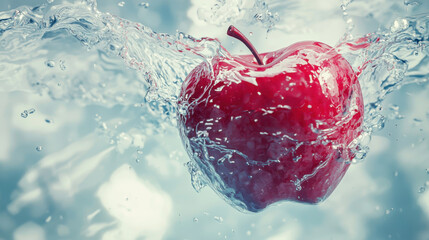 Flowing water apple splash