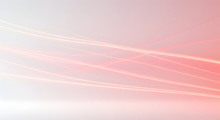 Smooth Abstract Light Trails Over Pale Red Background Design Element