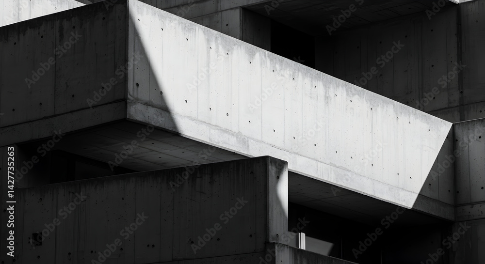 Poster abstract concrete architecture with geometric shadows and minimalist design