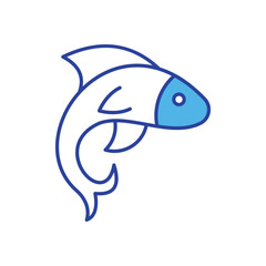 Fish icon vector stock illustration