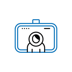 Video Conference Call logo icon illustration flat