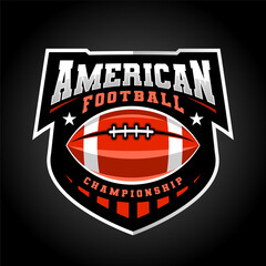 American Football logo design with ball