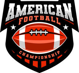 American Football logo design with ball