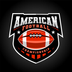 American Football logo design with ball