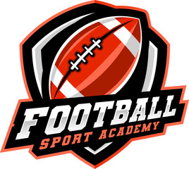 American Football logo design with ball